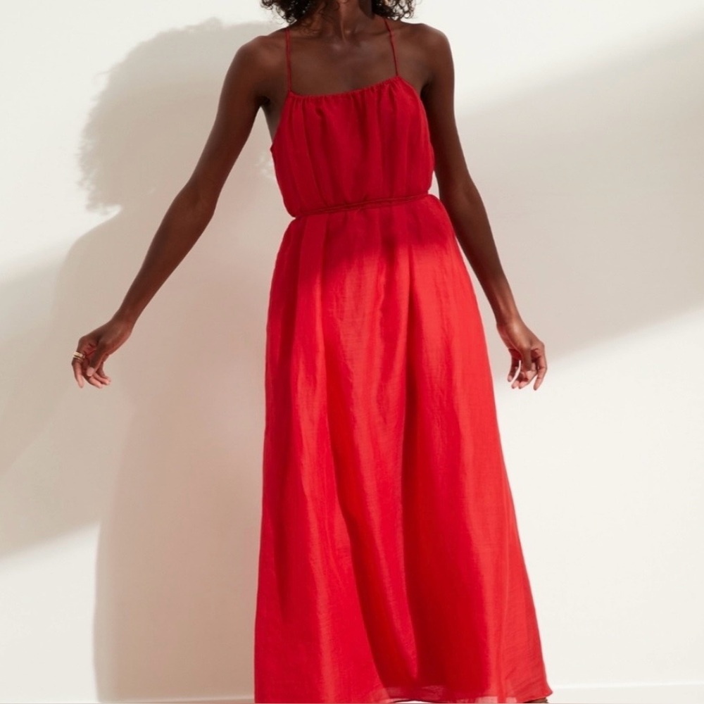 Banana Republic Red Spaghetti-Strap Maxi Dress